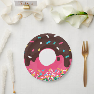 Dessert, Rainbow Sprinkle Doughnut, Doughnut Paper Plate