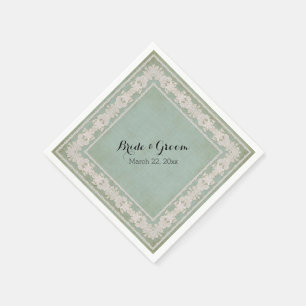 Dessert Reception Napkins Rustic Lace Aged Vintage