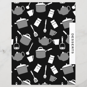 Dessert Recipe Divider Black & White Kitchen