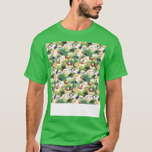 Dessert Seamless Pattern Patisserie Kawaii Cute Fr T-Shirt