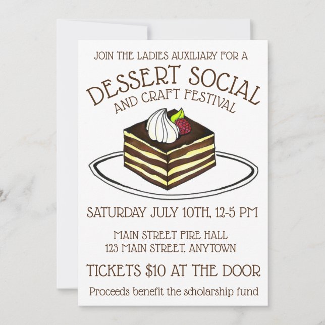 Dessert Social Bake Sale Tiramisu Italian Food (Front)