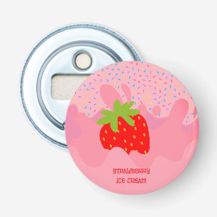 Dessert, Strawberry Ice Cream, Rainbow Sprinkle Bottle Opener