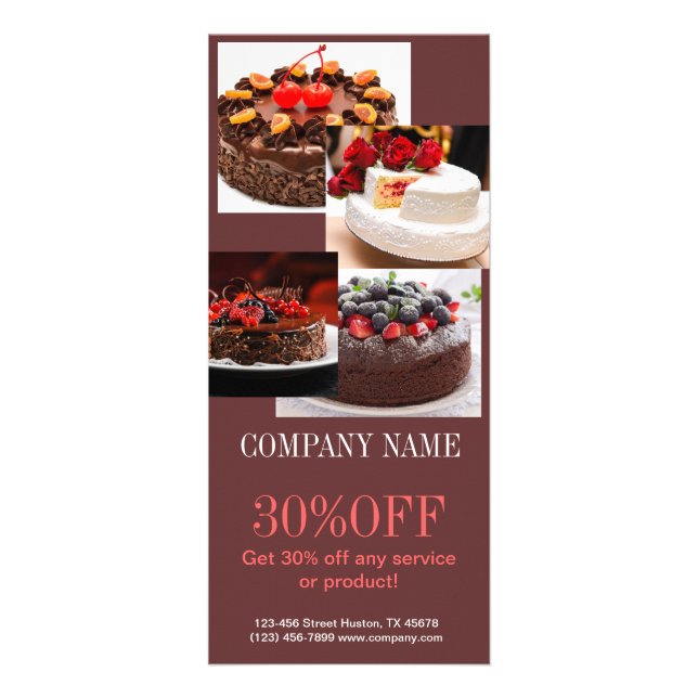dessert wedding cake baker bakery rack card (Front)