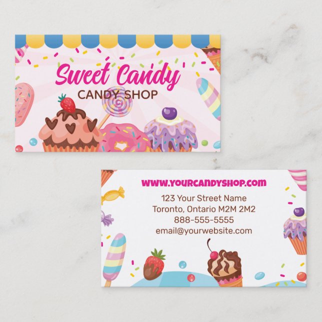 Desserts and Candies Business Card | Candy Shop (Front/Back)