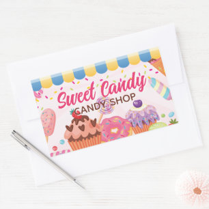 Desserts and Candies Sticker Label Candy Shop
