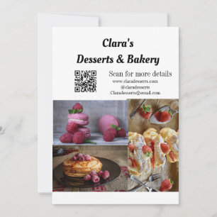 Desserts Bakery restaurant add name details text Invitation