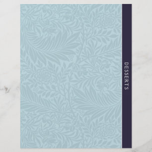 Desserts Recipe Divider Vintage Blue Floral