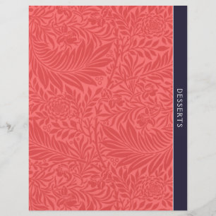 Desserts Recipe Divider Vintage Red Floral