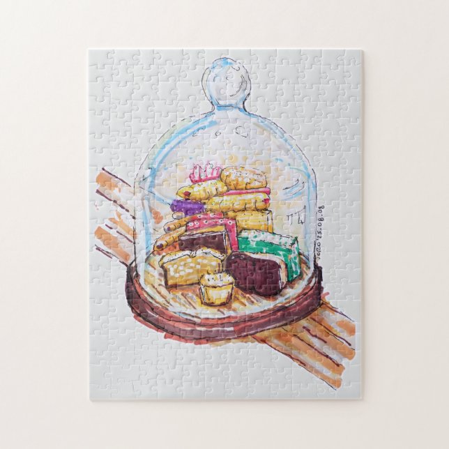 Desserts Under Glass Dome Jigsaw Puzzle (Vertical)