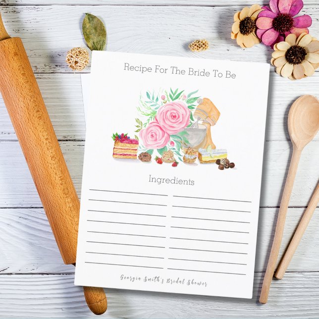 Desserts With Mixer And Roses Bridal Recipes Postcard (Creator Uploaded)