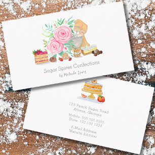 Desserts With Mixer And Roses Chef, Bakery Business Card