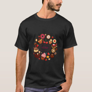 Desserts Yum Cup Cake Ice Cream Pie Cherry T-Shirt