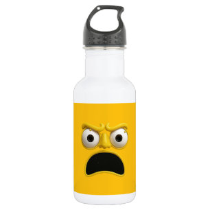 Dessin animé émotion visage, surprised face, 532 ml water bottle
