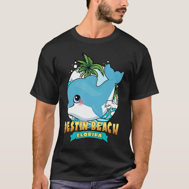DESTIN BEACH FLORIDA Cute Baby Dolphin Souvenir T-Shirt (Front)