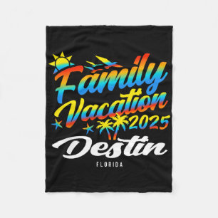Destin Beach Florida Family Matching Vacation Summ Fleece Blanket