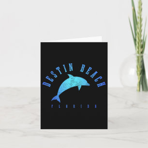 Destin Beach Florida Fl Vintage Dolphin Holiday Card