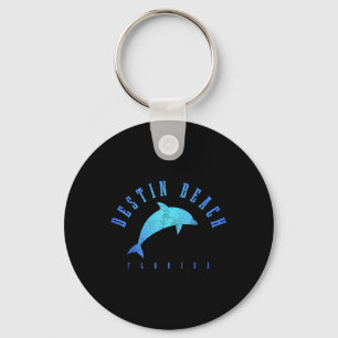 Destin Beach Florida Fl Vintage Dolphin Holiday Key Ring