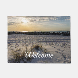 Destin Beach Florida Jetty Sunset Doormat