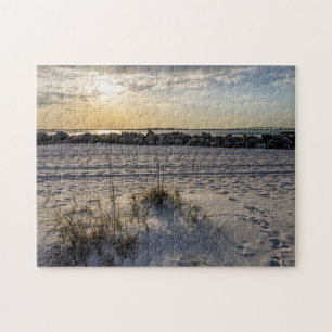 Destin Beach Florida Jetty Sunset Jigsaw Puzzle