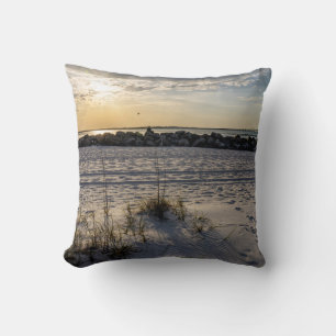 Destin Beach Florida Jetty Sunset Pillow