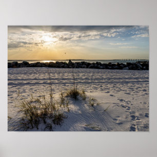 Destin Beach Florida Jetty Sunset Poster