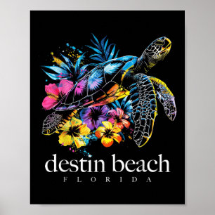 Destin Beach Florida Sea Turtle Scuba Diving Surfe Poster