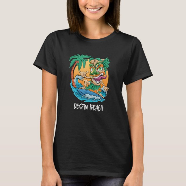 Destin Beach Florida Surfing Tiki Beach Vacation M T-Shirt (Front)