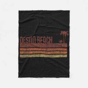 Destin Beach Florida Vintage 70s 80s Vacation Men  Fleece Blanket