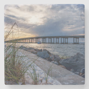 Destin East Pass Sunset Stone Coaster