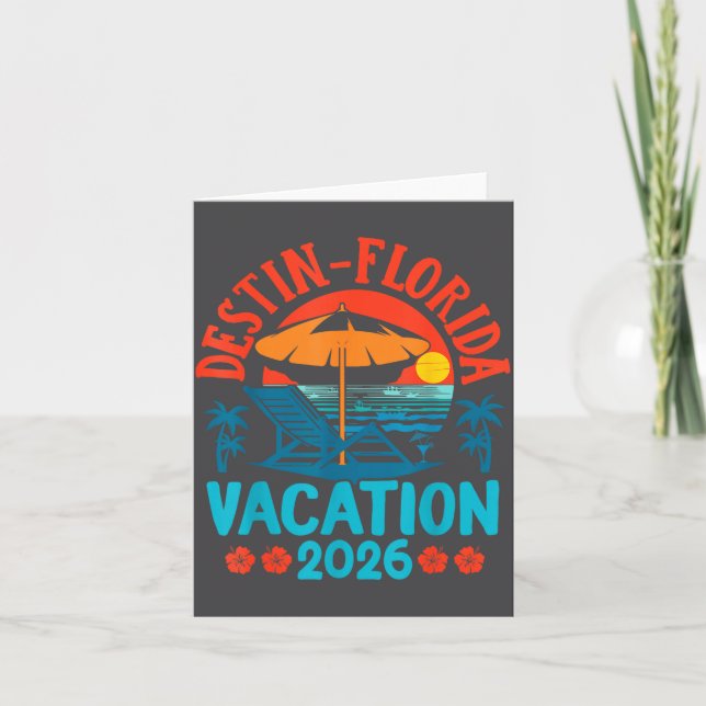 Destin Florida 2026 Family Vacation Beach Summer V Card (Front)