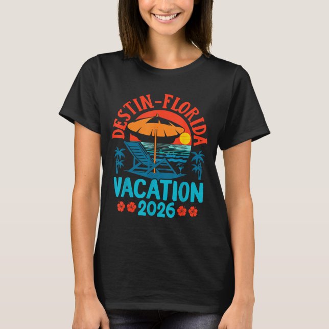Destin Florida 2026 Family Vacation Beach Summer V T-Shirt (Front)