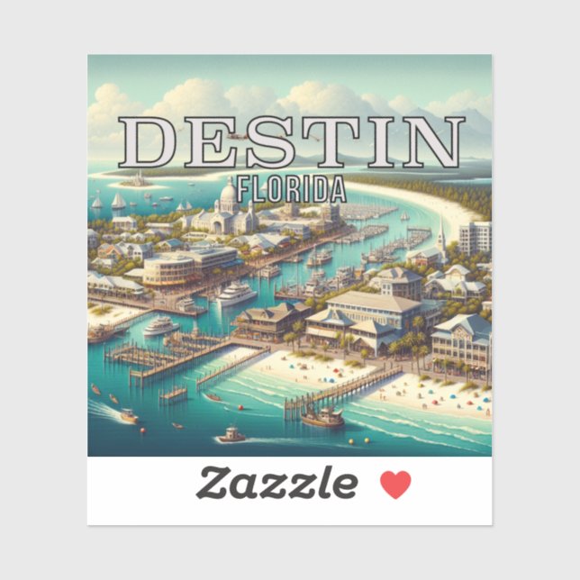 Destin Florida 3 Inch Vinyl Sticker (Sheet)