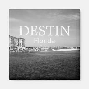 Destin Florida bay harbour black & white magnet