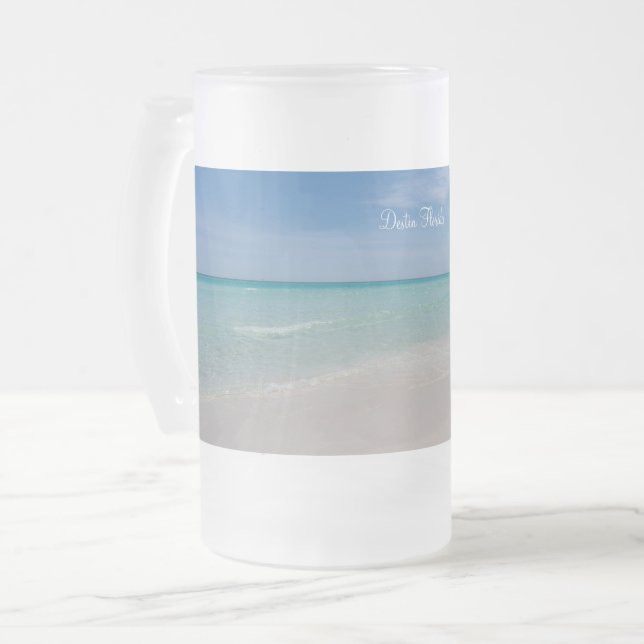 Destin Florida Beach Frosted Beer Mug (Front Left)