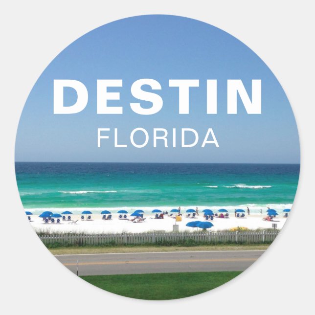 Destin Florida Beach Photography Seaside Classic Round Sticker (Front)