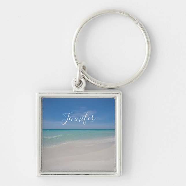 Destin Florida Beach Square Keychain (Front)