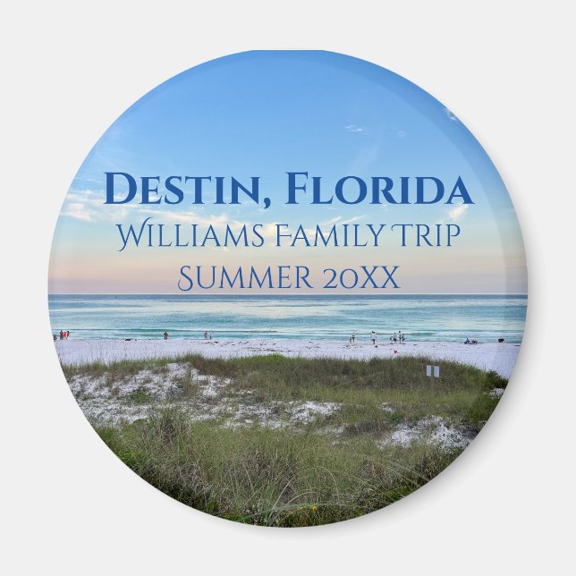 Destin Florida Beach Sunset Custom Family Trip Magnet (Front)