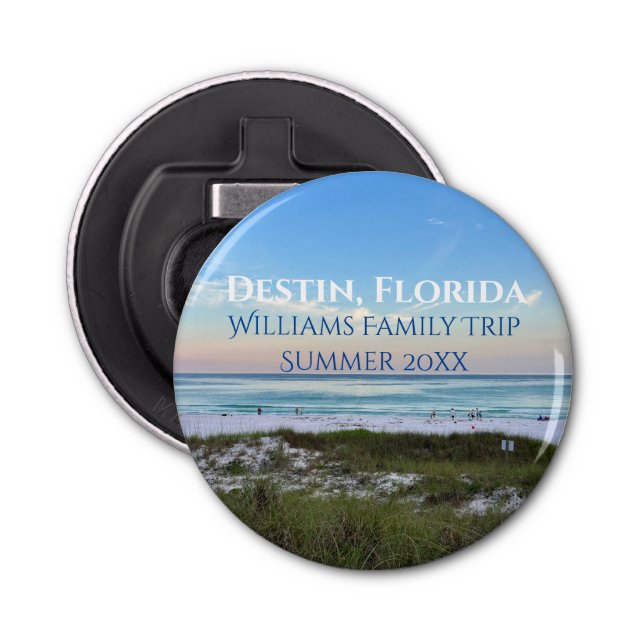 Destin Florida Beach Sunset Custom Keepsake Bottle Opener (Front)
