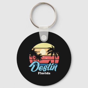 Destin Florida Beach Surfer Surfing Souvenir Retro Key Ring