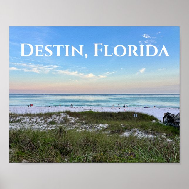 Destin Florida Beautiful Sunset Beach Photography Poster (Front)