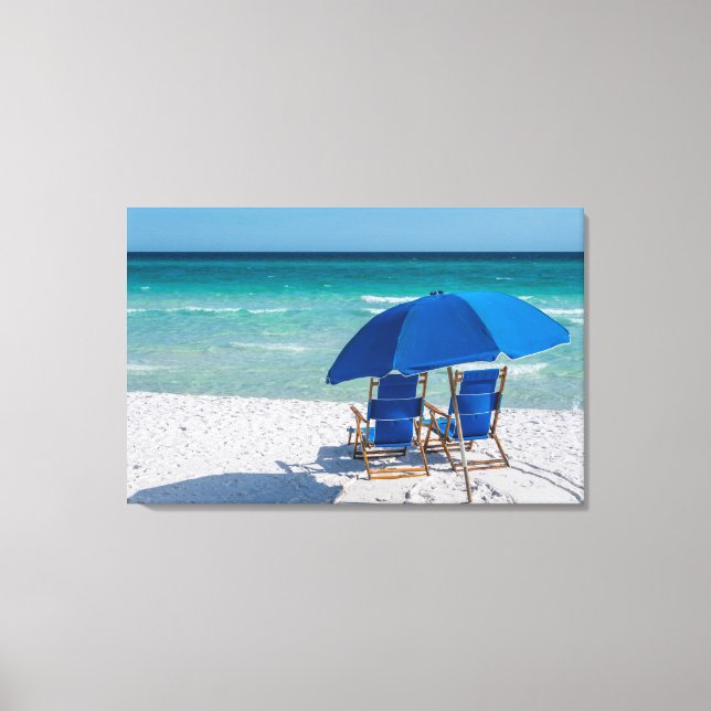 Destin Florida Chairs And Umbrella Canvas (Front)