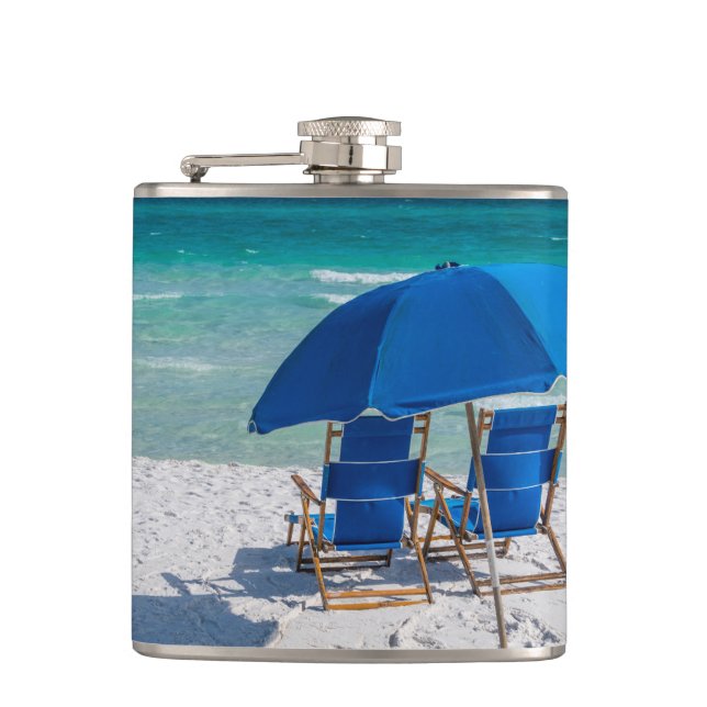 Destin Florida Chairs And Umbrella Flask (Front)