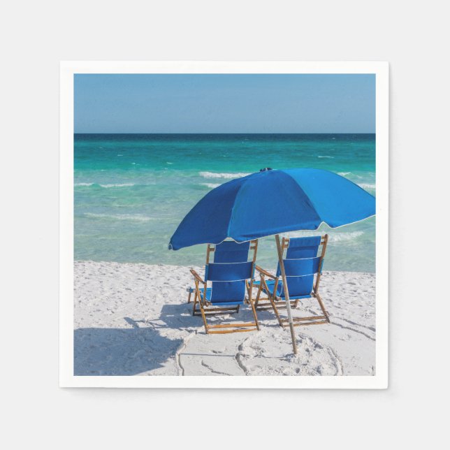 Destin Florida Chairs And Umbrella Paper Napkin (Front)