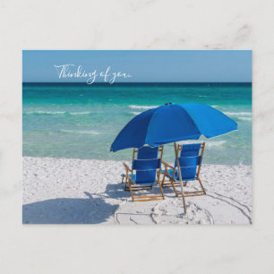Destin Florida Chairs And Umbrella Thinking Of You Postcard