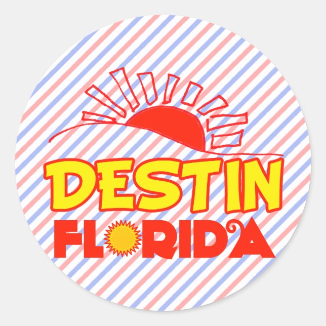 Destin, Florida Classic Round Sticker (Front)
