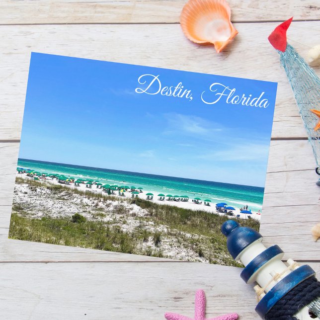 Destin Florida Coast Beach Umbrellas Photography Postcard (Creator Uploaded)