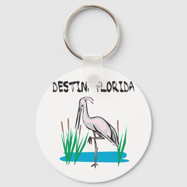 Destin Florida Crane Key Ring (Front)