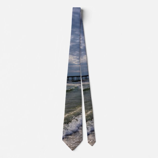Destin Florida Evening Waves Neck Tie (Front)