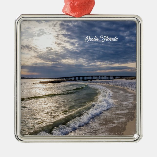 Destin Florida Evening Waves Ornament (Front)