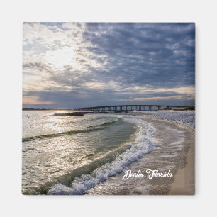 Destin Florida Evening Waves Square Magnet